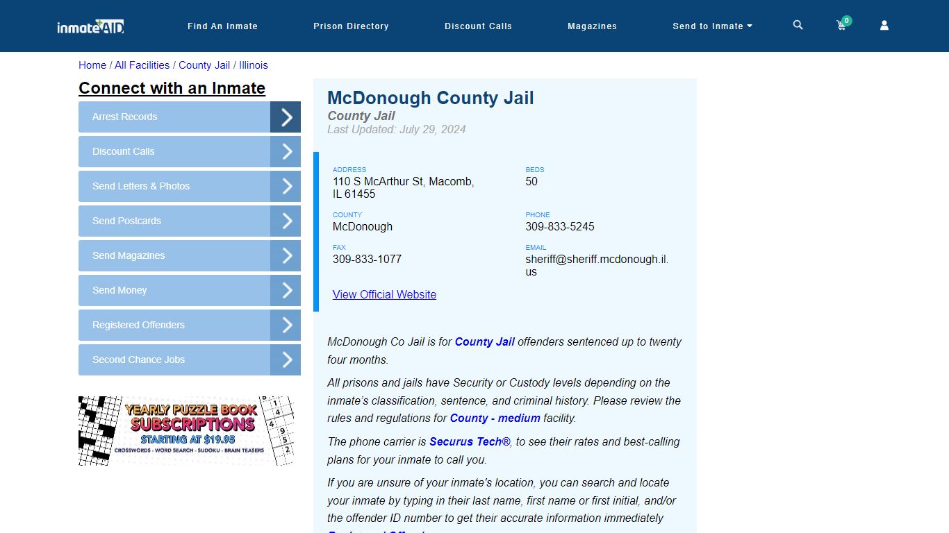 McDonough County Jail - Inmate Locator